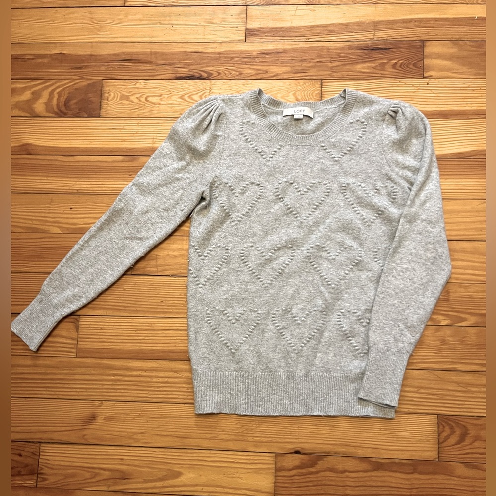 Loft heart knit sweater | Valentine’s Day sweater